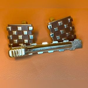 Anson VINTAGE Tie Clip + Matching Cufflinks TRENDY TRULY VINTAGE MCM VIBES